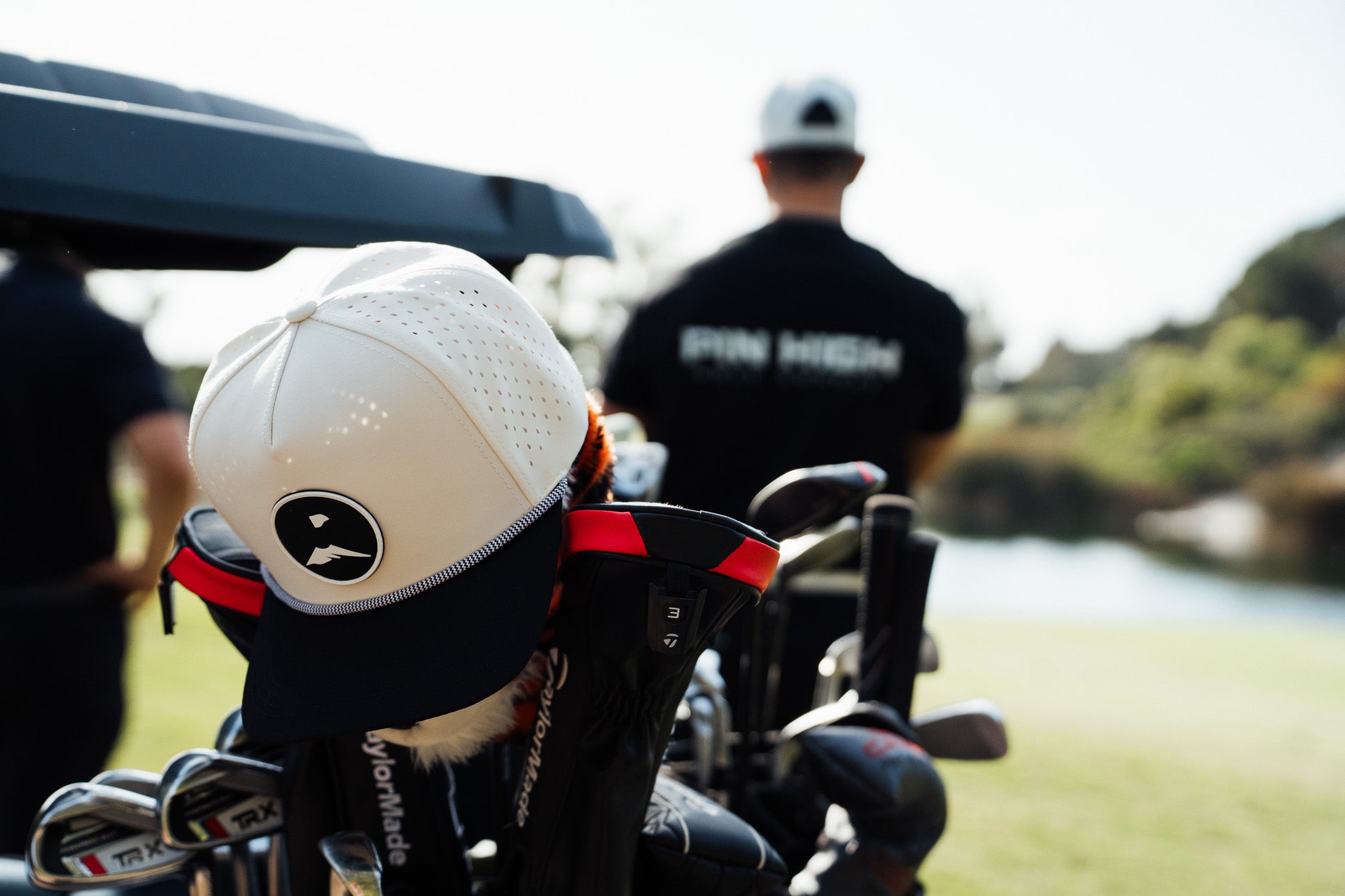Cream/Black High-Crown Rope Hat - Pin High Golf Supply